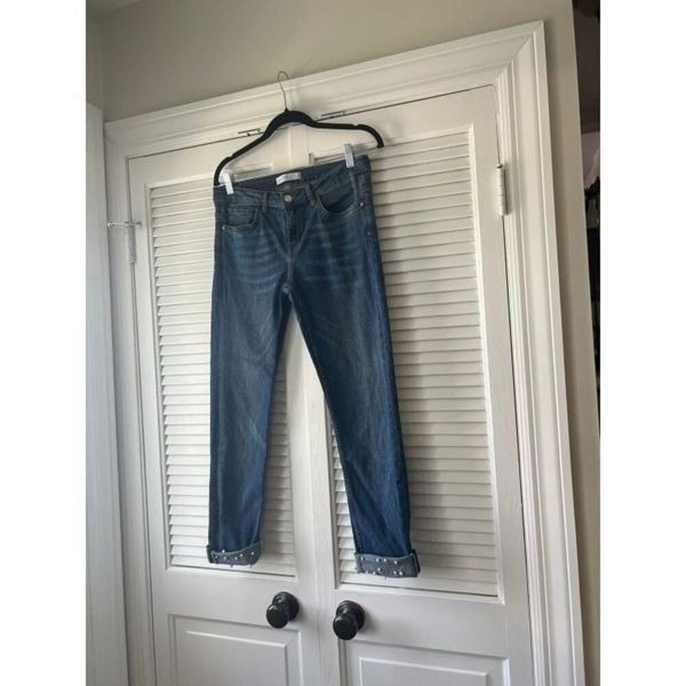Zara jeans pearl hem jeans woman size 8